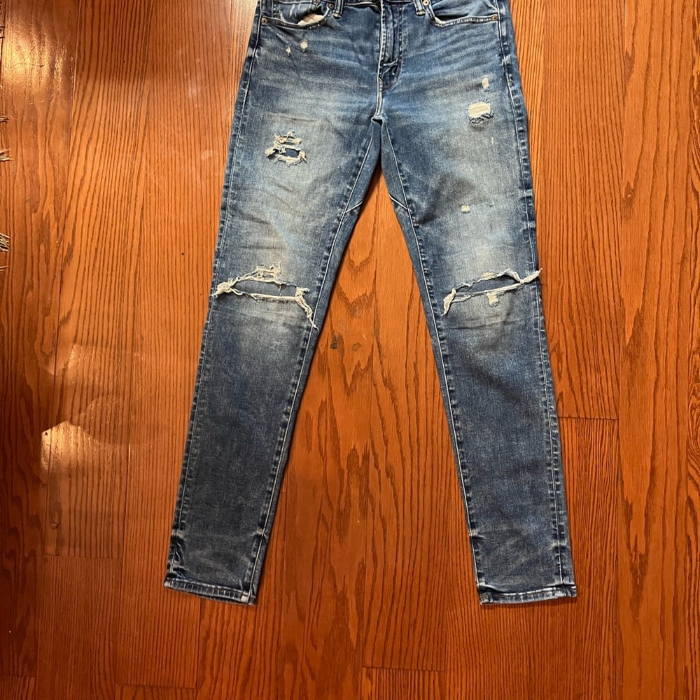 American Eagle Outfitters Ripped Blue Skinny Jeans